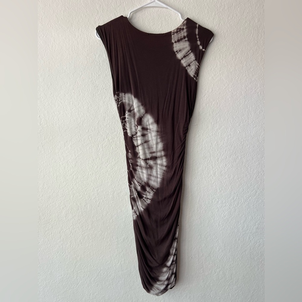 INC International Concepts Brown Tie-Dye Midi Dress